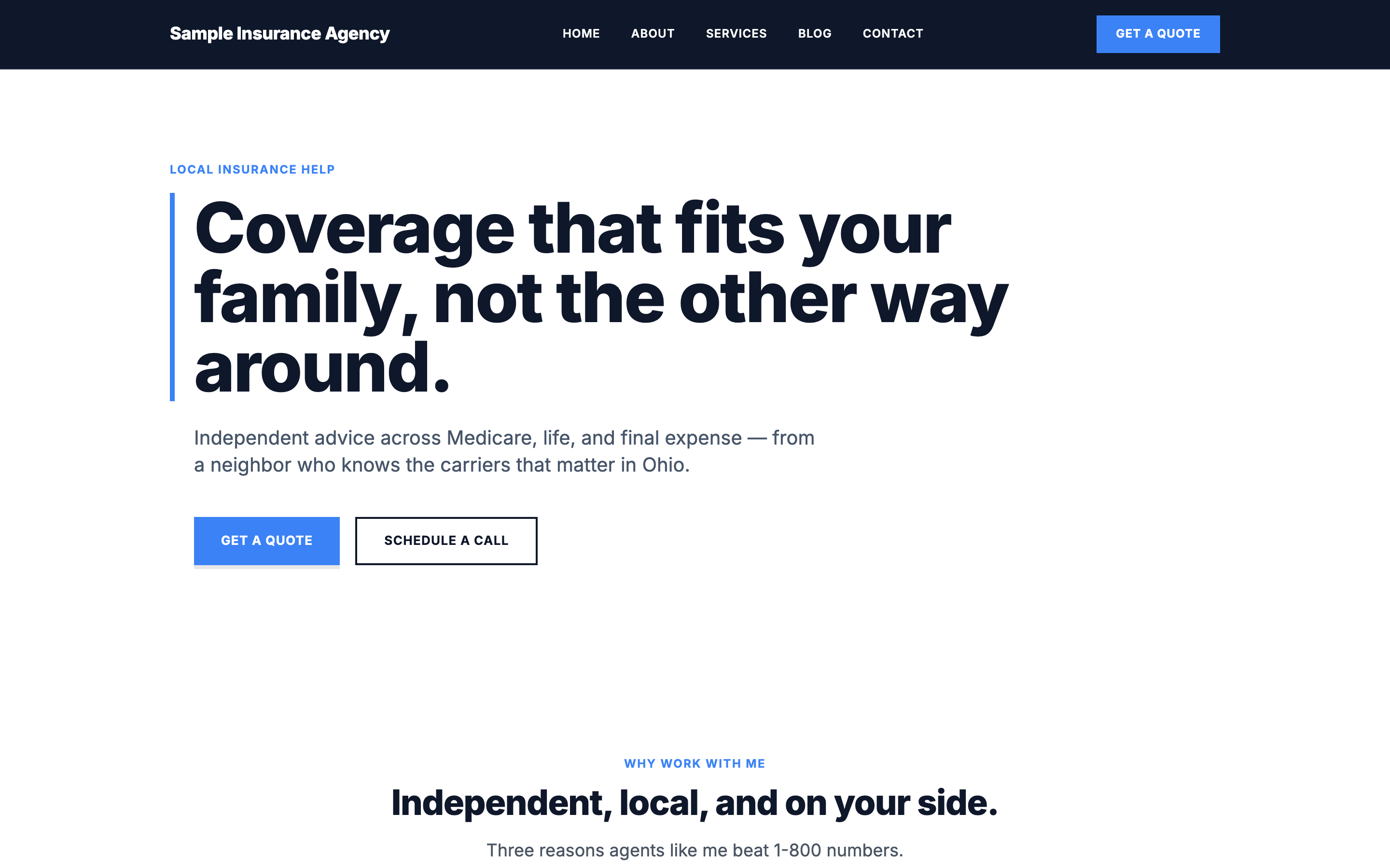 Granite agent website theme