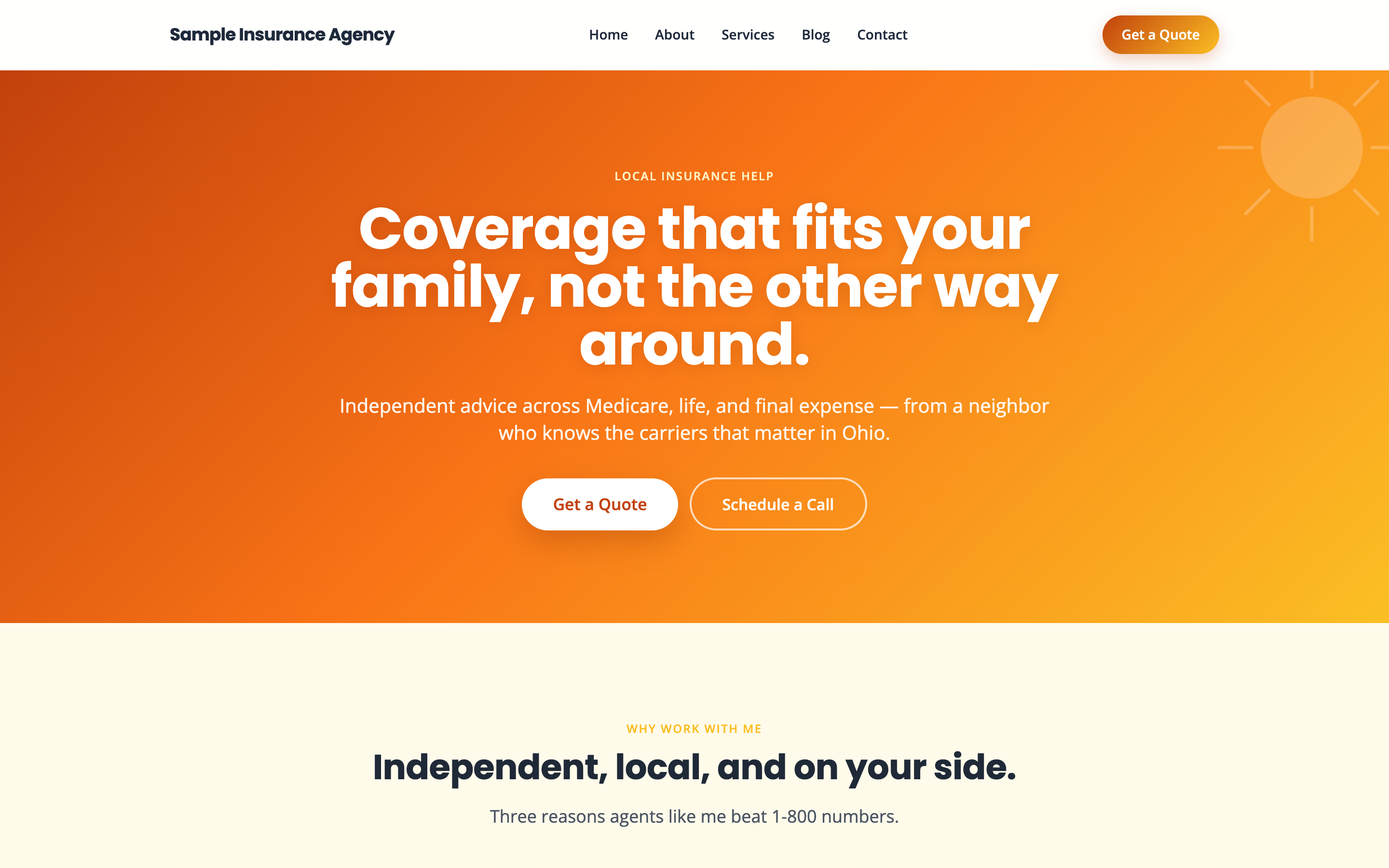 Sunset agent website theme