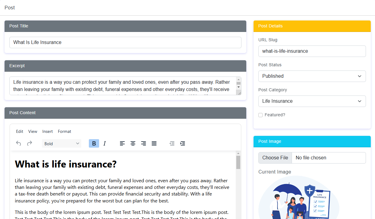 Website Builder For Insurance Agents - Create Insurance Blog Posts